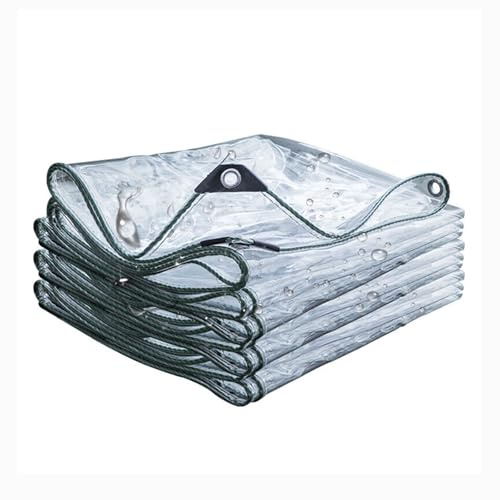 Lonas De Vinilo Transparente, Lona De PVC De 0.4mm De Grosor con Ojales, Resistente Al Desgarro para El Patio, Porche Y Exteriores(4X5M)