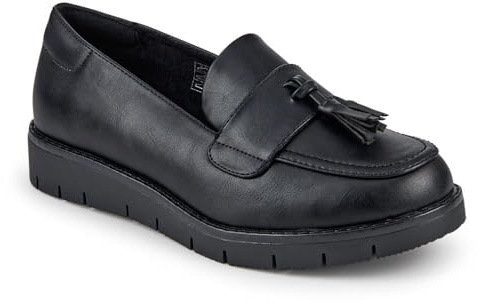 Pavers Womens Wide Fit Tasselled Chunky Moccasins | All Year Round | Loafer/Moccasin Shoe | Pull On