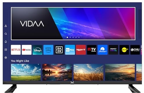 Majestic SM32FL V1 - Televisore SMART LED HD READY 32 FRAMELESS, Sist. operativo VIDAA, Wi-Fi integrato, DVB-T/T2 e DVB-S/S2, Telecomando, 2 USB, 3 HDMI, 240v/12v
