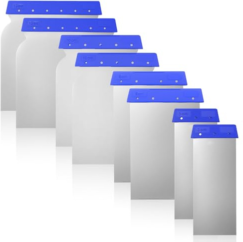 8 Spatules Japonaises, Set de Spatules Métalliques Flexibles 41/68/88/105 mm pour Lissage, Rebouchage, Masticage et Lissage de Joints, Idéal pour Peinture et Rénovation