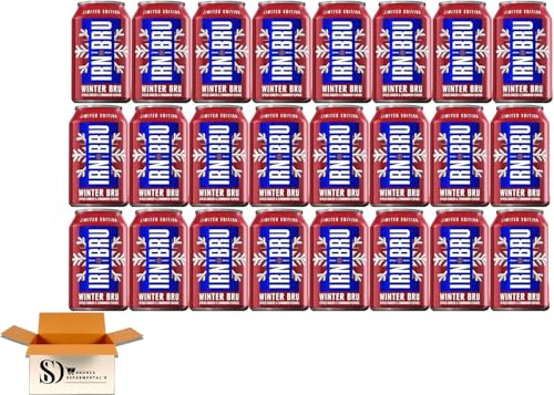 Irn Bru limited edition Winter Bru flavour, Spiced Cinnamon & Ginge flavour 330ml (Pack of 24)