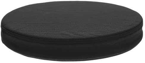 Angoily Rundes Stuhlkissen Schwarz aus Pu Leder, Schaumstoff, 1 Stück | Klassische Form, Vielseitig Einsetzbar, Zusätzliches Komfortpolster, Kompakte Ausführung für Alltag und Zuhause