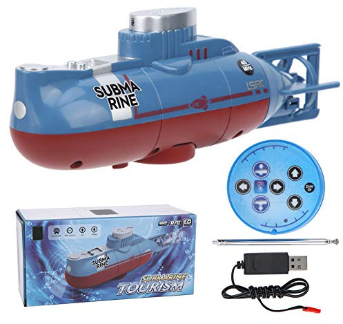 Srliya RC-U-Boot, Ferngesteuertes U-Boot-Spielzeug mit 360-Grad-Drehung, 6-Kanal-Steuerung, Statisches Tauchsystem für Aquarium-Dekoration, Lernspielzeug