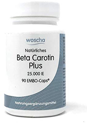 woscha Beta natürliches Beta Carotin Plus 25.000 IE 90 K-CAPS® (22g) (vegan)