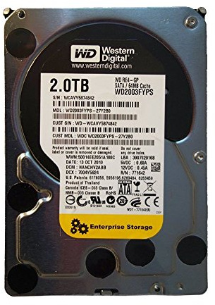 Western Digital WD2003FYPS RE4 - Hard drive interno da 2 TB, 3,5, 7200 rpm, SATAII
