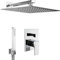 PaulGurkes Unterputz Duschsystem 40cm Komplett Set Regendusche Wandarm Rainshower Tropendusche XXL Luxusdusche Duschtempel Duschsäule Duschset Einbaufertig Komfort eckig