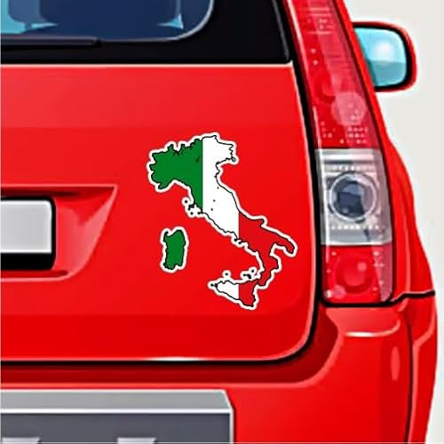 Vinyl-Aufkleber für Helm oder Stoßstange, Motiv: Italienische Flagge, 103 mm