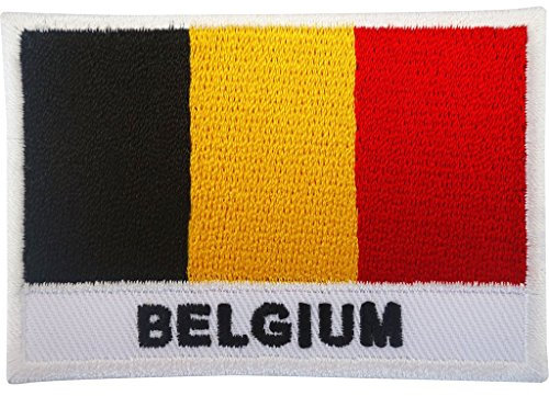 Belgium Flag Patch Iron On/Sew On Badge Football T Shirt Embroidered Applique