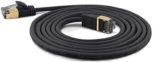 wantecWire Extra dünnes Patchkabel CAT.7 Kabel, CAT.6 Stecker SSTP geschirmt, Länge 1 m, schwarz