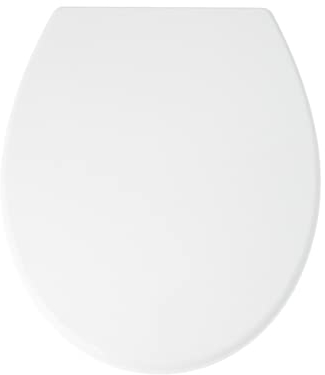 Blue Canyon Cambridge Thermoplastic Toilet Seat with Non-Slip Seat Bumpers & Heavy-Duty Stainless-Steel Hinges–Soft Close Toilet Seat-One Button Quick Release Toilet Seats-Universal Fixings (White)
