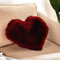 Strhopelove Herzkissen Faux Lammfell Schaffell Kissen Dekokissen Zierkissen für Sofa Bett (Weinrot)