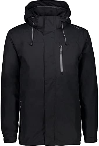 CMP - Giacca Uomo con Cappuccio Zip e Traspirante, Antracite, 46