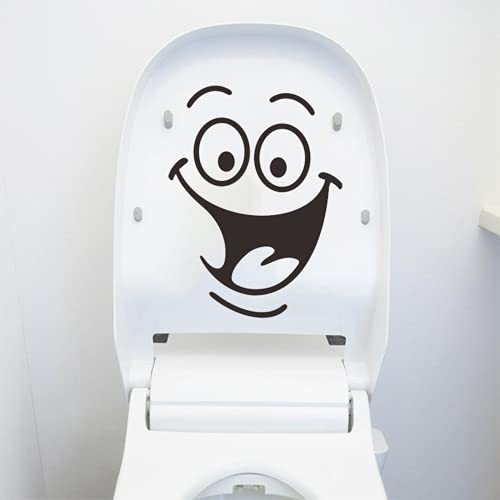 2 Pcs Smiley Stickers Pour Toilette, Diy Sticker Mural DrôLe Pour Wc, CréAtif ImperméAble Amovible DéCorations Stickers, Pour Toilette, Salle De Bain, Baignoire Porte Autocollant Stickers Muraux