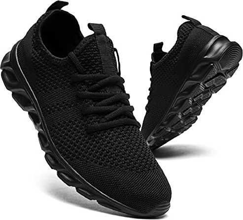 QIJGS Damen Sneaker Freizeitschuhe Sportschuhe Laufschuhe Turnschuhe Fitness Straßenlaufschuhe Trainer Outdoor Sneakers Tennis Gym Walkingschuhe Jogging Schuhe Schwarz 36