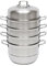 Dampfgarer 5 Etagen Edelstahl Dampfkochtopf 32CM Stapelbar Dampfkocher Dampf Kochtopf Suppentopf mit Glasdeckel