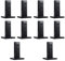 PHASFBJ 10 Stück Glasklemme Edelstahl, Bodentreppe Balkonpfosten Balustrade Geländer Glasklemmen Balkon Glaszaun Klemme, für Balkon/Gartendeck Handlauf,Matte Black,200mm