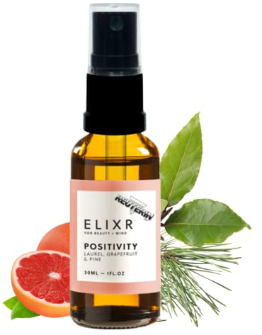 ELIXR Raumspray Positivity 30ml I Lorbeer Grapefruit Fichte I mit 100% naturreinen ätherischen Ölen I Natürliches Raumspray, Airspray, Raum Spray