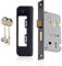 XFORT Matt Black 65mm Mortice Sashlock, Mortice Door Lock with Key, Latch Mechanism & Key Operated Deadbolt, Internal Wooden Door Security for Home and Workplace.