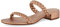 CUSHIONAIRE Women's Neptune Braided Low Block Heel Sandal +Memory Foam, Rose Gold 4.5 UK