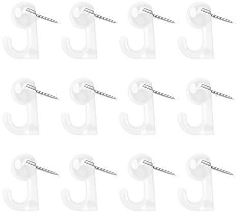 ECSiNG 100PCS Push Pin Hooks Bulletin Board Hooks Clear Hanging Nails Wall Board Plastic Heads Pin Tacks Home School Office Supplies for Photo Map Ornament