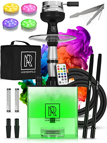Shisha Set Komplett To Go mit Tasche & Premium Zubehör – Kopf Set mit HMD, Mundstück, Aluminium Tauchrohr, Diffusor & Acryl Bowl