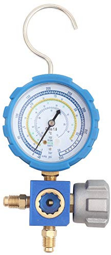 Manómetro de aire acondicionado, herramienta de refrigeración de aire acondicionado de baja presión G1/4-30~550psi con mirilla para R22/R410A/R134A/R407C