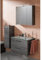 Lomadox Badmöbel Set mit Waschtisch 77 cm Waschtischunterschrank Glas Waschbecken Unterschrank Spiegelschrank Aufbauleuchte in Graphit Struktur quer