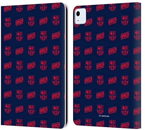 Head Case Designs Offizielle FC Barcelona Wappen Muster Graphics Leder-Wallet-Hülle Kompatibel mit Apple iPad Air 11 2020/2022/2024/2025