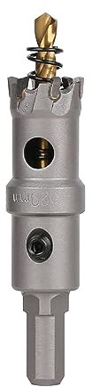 Vearter TCT Hole Saw, 20mm Carbide Bit with Pilot Drill, Cutter for Hard Metal, Stainless Steel, Mild Steel, Aluminium Alloy, Copper, Iron, Plastic and Fiberglass