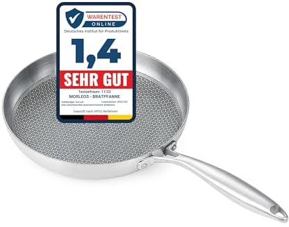 Morleos Keramikpfanne cm | Kratzfeste Wabenpfanne | 5-Schicht - 3mm - kg | Premium Antihaft Bratpfanne für Induktion Gas Elektro | PFAS & PTFE Frei (Modell 2024, Ø 30cm)