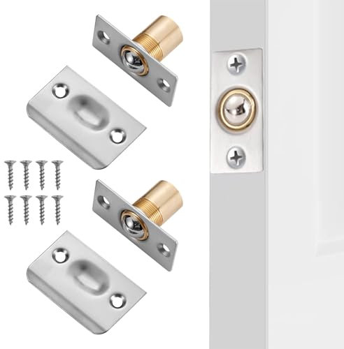 DSFSAEG 2Sets Ball Door Catches For Internal Doors, Adjustable Roller Ball Door Catch Latch Spring Ball Bearing Door for Cupboard Closet Top of Door