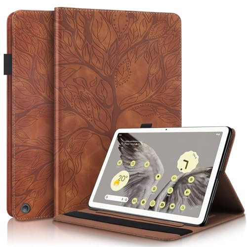 SLLMYYX Custodia per tablet Google Pixel da 11 pollici rilasciato nel 2023, Life Tree Slim Folio Stand Tablet Cover per tablet Pixel (marrone)