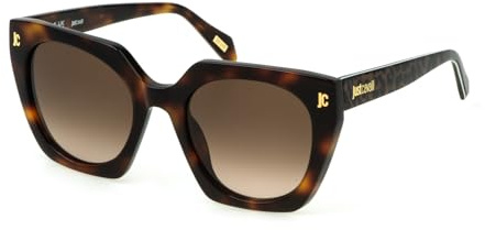 Just Cavalli Damen Sjc088 Sonnenbrille, Braun, Hochglanz (Shiny Dark Havana), 66
