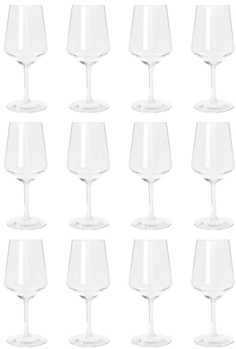 Argon Tableware Reusable Plastic Glasses - 500ml - Pack of 12 - Wine Glasses - Clear Cocktail Champagne Tumbler Drinking Cups for Garden, Parties, Weddings, BBQ and Picnic