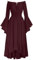 SCARLET DARKNESS Womens Medieval Dress Vintage Victorian Dresses Off The Shoulder Long Sleeve High-Lo Maxi Dresses for Women UK Dark Red L