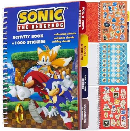 SONIC THE HEDGEHOG Stickerbuch mit 1000+ Aufkleber, Kinder Activity Book