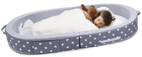 bluaqua Reisbett mit Matratze und Rausfallschutz, Kompakt, Faltbar und Praktisch zum Reisen Kinderbett für Baby und KinderKompakt, Faltbar und Praktisch zum Reisen
