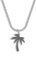UNSHINEBAR Palme Kette mit Anhänger für Herren und Damen - Streetwear Cuban Halskette mit Palmen Anhänger aus Edelstahl und 18K Gold - Wasserfeste Kette - 50-55cm Länge verstellbar (Silber)