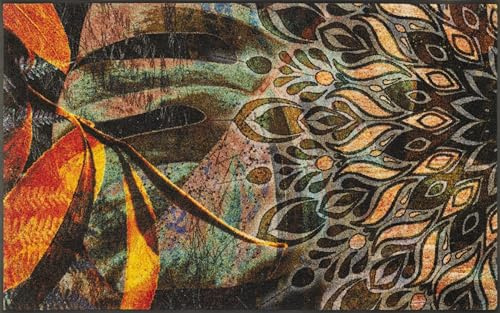 Wash+Dry Fußmatte, Jungle Dance 75x120cm, innen und außen, waschbar, bunt