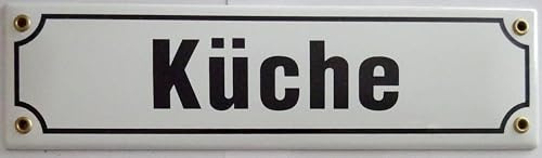 Emaille Schild 8x30cm - Küche kochen essen Bar Kneipe Eingang Tor Tür