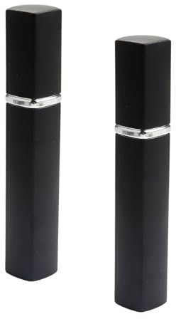 GroveEss 2PCS Refillable Perfume Atomiser,10ml Portable Empty Mini Spray Atomiser Bottles,Travel Fragrance Glass Bottles Sample Bottle for Oil Hair Aromatherap Perfumes(Black)