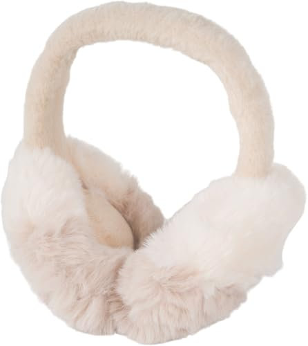 styleBREAKER Damen Ohrenwärmer in weicher Teddyfell-Optik, zweifarbig - Kuschelig warme Earmuffs für den Winter 04026069, Farbe:Beige-Creme
