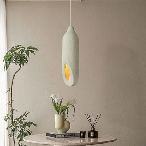 CNMKLM Wabi-sabi Pendelleuchte Für Schlafzimmer Zement Nordische Hängeleuchten Höhenverstellbare Hängelampe Moderne Japanische Stil Pendellampe Beleuchtung Für Esszimmer Kücheninsel,18 * 60CM(1-pack)
