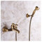 Système de douche , Robinet de baignoire en laiton, robinet de baignoire mural à poignée unique, robinet mitigeur de douche de bain, ensemble de robinet de baignoire-douche brossé rétro avec douche à