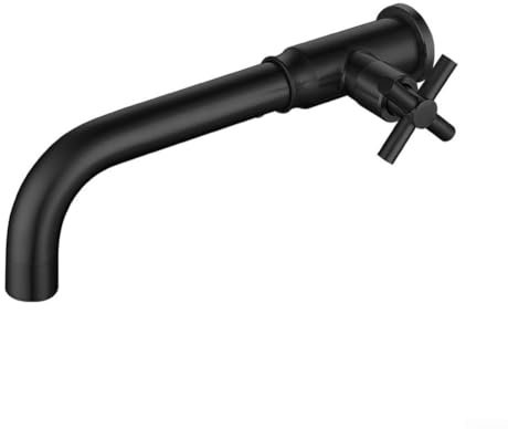 Space Saving Wall Mounted Washbasin Taps for Single Cold Water Control (Black)