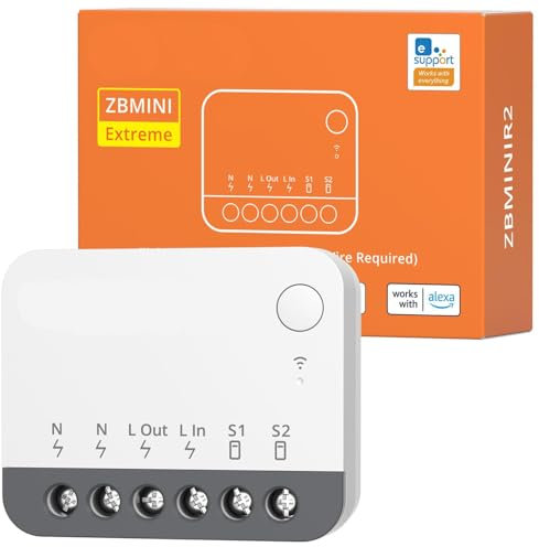 ZBMINIR2 Zigbee Smart Schalter, Zigbee 3.0 Lictschalter, Funktioniert mit Alexa & Google Home, Zigbee Hub Erforderlich, Neutralleitung Erforderlich