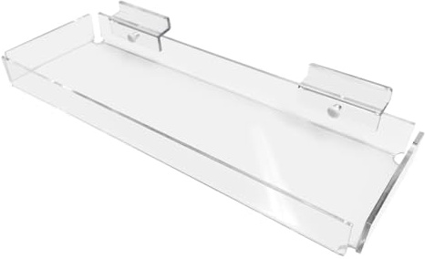 Clear Acrylic Display Tray, 300mm x 100mm x 30mm, Slatwall and Gridwall Compatible (G14+) (Slatwall Mount)
