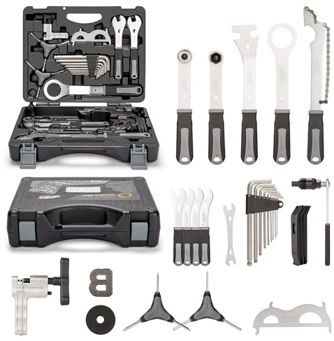 Super B 30 PCS Bicycle Tool Set - Bike Repair Kit with Carry Case - Bike Maintenance Tools for Road Bikes and Mountain Bikes, Repairing Tyres, Brakes, Chains, Pedal, Crank Puller(TBA3000)