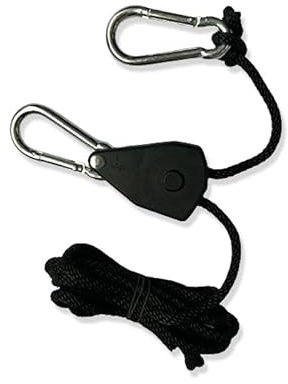 Set of 4 Adjustable Rope Tensioners- Tendeur de Corde, pour Fixation de Voile d'Ombre, Suspension, Transport de Charges, Corde à Cliquet Tendeur de Tente 1.8 m, Charge Maximale 68 kg, Noir