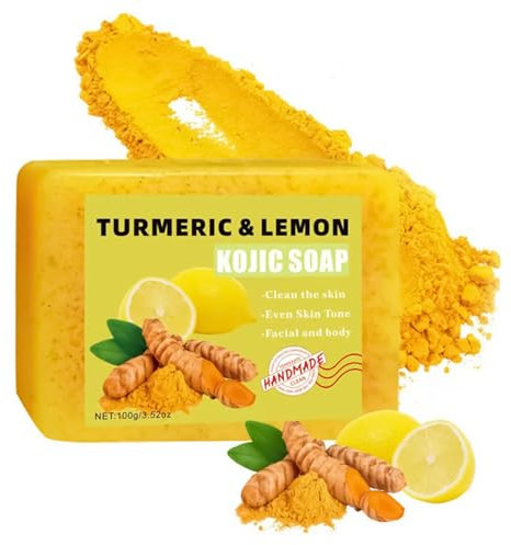 Sapone Doccia Solido, Gel Doccia Di Vitamina C Sapone Con Limone E Curcuma Per Sbiancamento Viso E Corpo 100 g